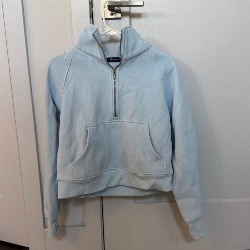 Auden Light Blue Half-Zip Hoodie Sweatshirt